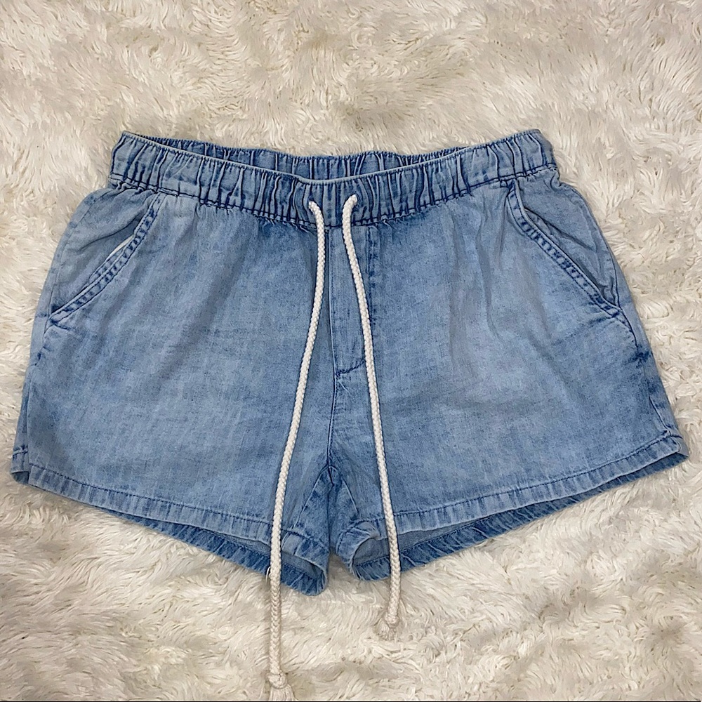 AERIE DRAWSTRING DENIM SHORTS